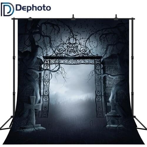 Dephoto Halloween Photography Backdrops Mysterious Door Horror Nights Photo Background Party Decor Photobooth Studio Props