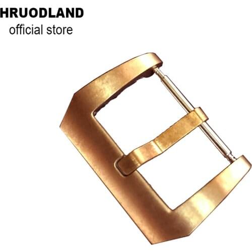 Hruodland 20mm 22mm CUSN8 Bronze Buckle Suitable Leather Strap Buckle, Bronze Watch Accessories