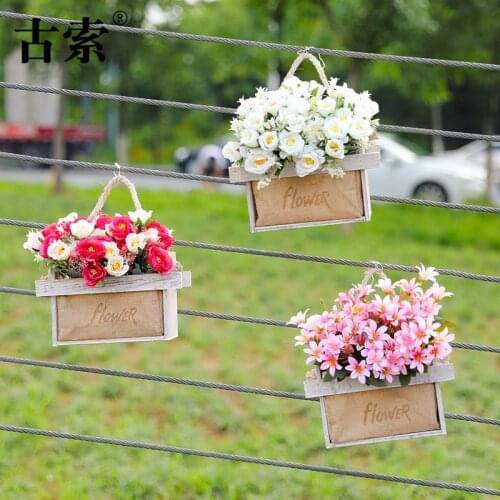 Living room artificial flower decoration wedding fake flower Decorative table plastic potted plant with flower basket