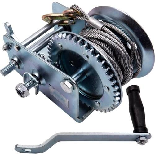2500lb Hand Crank Winch Manual Winch With Cable For Boat Trailer Pulling