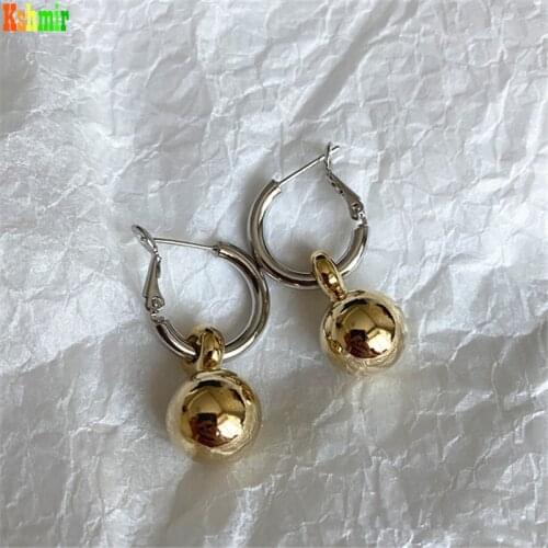 Kshmir Fashion earrings Japanese and Korean temperament simple all-match ball C - shaped earring earrings 2021