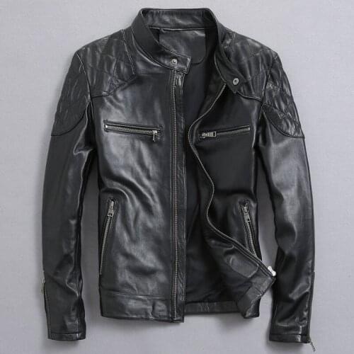 David Beckham Real Leather Jacket Hot Sale Fall Winter Fashion Mens Black Color Genuine Leather Jacket Mens Wear Top Quality