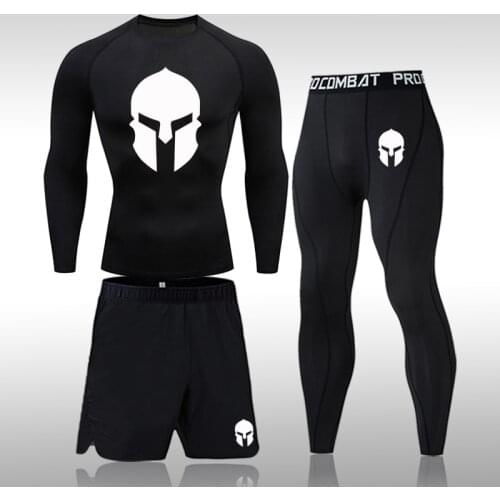 Gym Mens Running Fitness Sportswear Athletic Physical Training Clothes Sports Suits Workout Jogging Rashguard Mens Kit