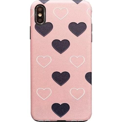 Emboss Soft Phone Case For iphone XS Max XR X Cute Love heart Dots Soft Back Cover For iphone 6 6s 7 8 plus