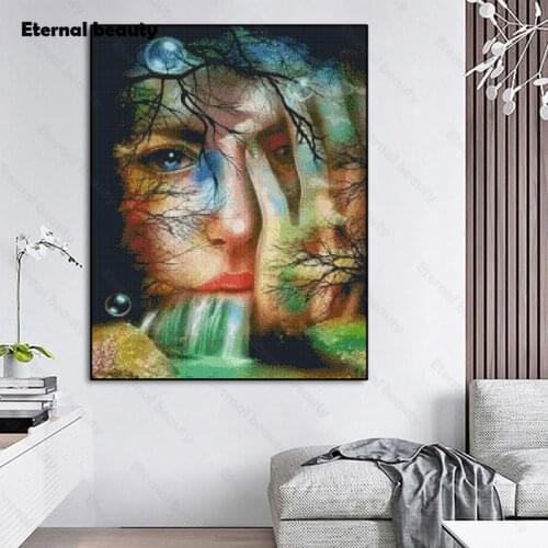 Women Portrait 5D Diamond Painting Full Square Round Drill Abstract Diamond Embroidery Rhinestone Cross Stitch Kits Home Decor