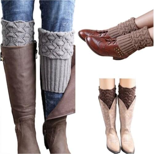 New Women Ladies Crochet Knitted Shell Design Boot Cuffs Toppers Knit Leg Warmers Winter Short Liner Boot Socks 982940