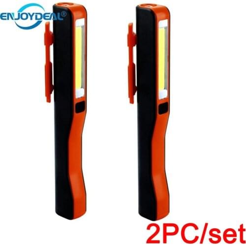 2PC/set Portable USB Charging LED mini Flashlight COB Rechargeable Pocket Clip Work Torch Flashlight Light For Camping Light