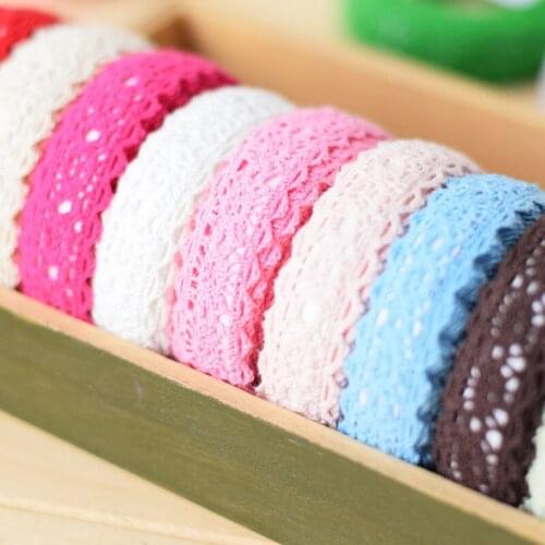 Multi-color optionCotton lace tape scrapbooking Decorative sticker Gallery decoration Craft Tape Adhesive Lace Tape Cloth Tape