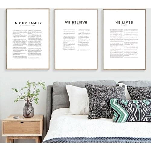 Family Rules Quotes Prints Christ Wall Art Canvas Poster Black White Picture Faith Inspirational Painting Living Room Home Decor