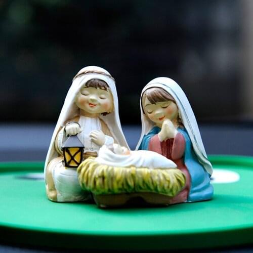 Resin Holy Famliy Figurine Ornament Christ Child Nativity of Babe Statue Jesus Christ Christmas Gifts