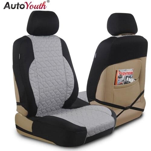 AUTOYOUTH Cotton Cloth Universal Four Season Fashionable Car Seat Cushion Cover for Front of 2 Seats Automobiles Car Protector