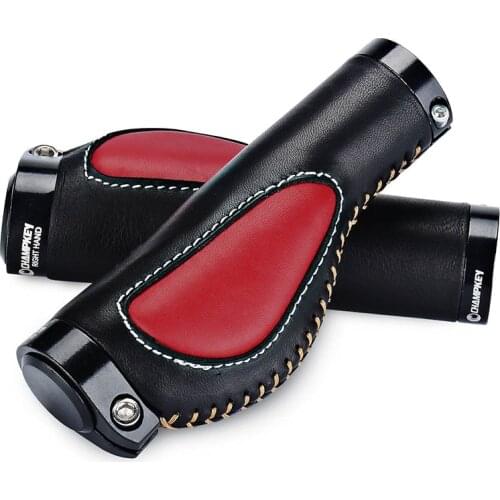 Bicycle Leather Grip Shock Absorbing Anti-skid Leather Locking Mountain Bike Bicycle Bump Grip Riding Accessories Bike Grips