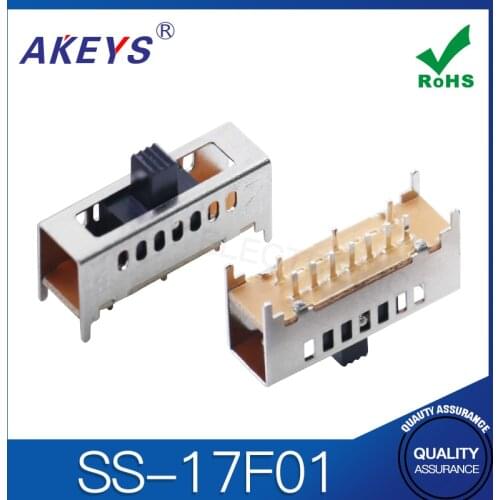 SS-17F01 Single pole seven throw 7 position slide switch 10 pin verticle type handle heights can be customized with 4 fixed pin
