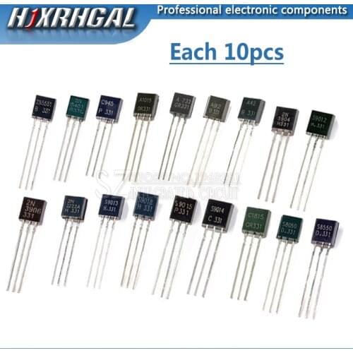 18valuesX10pcs=180pcs 2N2222 S9012 S9013 S9014 A1015 C1815 S8050 S8550 TO-92 Transistor component Assorted kit new hjxrhgal