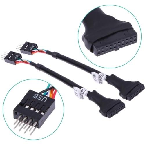 19/20 Pin USB 3.0 Female To 9 Pin USB 2.0 Male Motherboard Header Adapter Cord Whosale&Dropship 1PCS/2PCS/5PCS