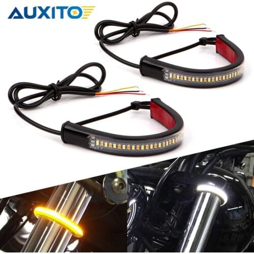 2Pcs Motorcycle LED Turn Signal Light Indicator Strip DRL 18 Leds 3014 SMD 12V Led Light for Motorbike Dynamic Turn Signal Lamp