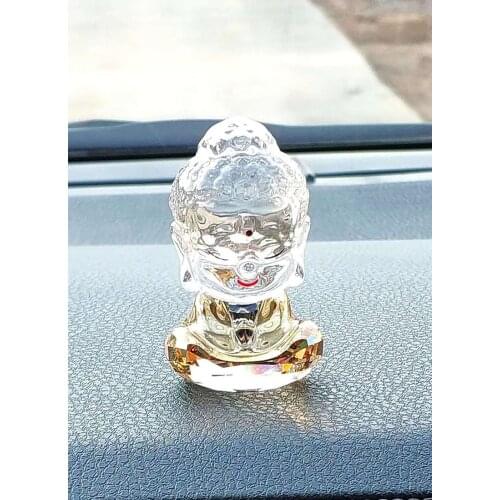 2020 New Style Crystal Religious Lucky Maitreya Buddha Statue Decorative Carved Car Ornaments Wishes Blessing Gift