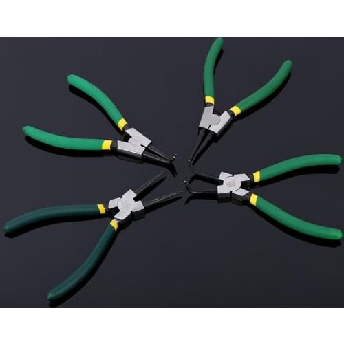 7 Circlip Pliers External Internal Straight Bent Snap Ring Optional Crimp Removal Hand Tool Curved Tip Plier for Bicycles Etc