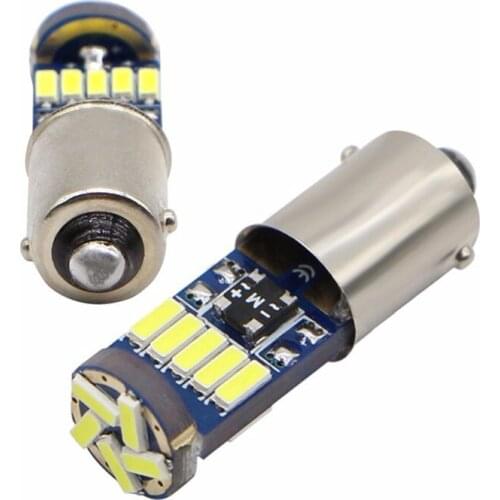 BA9S LED 12V T4W Canbus Car Light Bulbs White 4014 15SMD LED Auto Interior Dome Car Door Lamp License Plate Lights