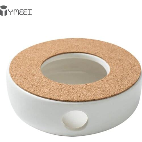 YMEEI White Heat-Resisting Teapot Warmer Insulation Base Household Coffee Boiling Water Warmer Candle Holder Tea Accessories