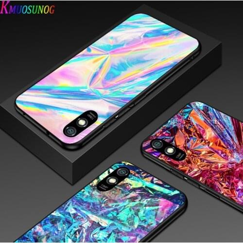 Glitter Iridescent Color for Xiaomi Redmi 10X Pro 9C 9A 9T 9 GO K40 K30 Ultra K20 8 7 S2 6 5 4X Pro Soft Black Phone Case