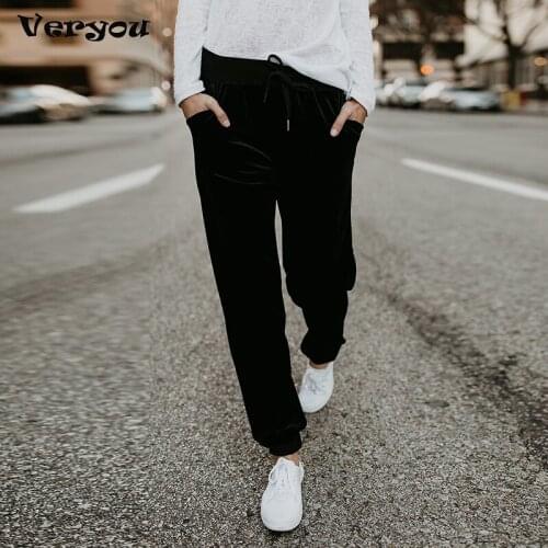 Women Solid Narrow Leg Pencil Pants Spring Autumn Casual Elastic Waist Drawstring Ladies Trousers Pockets Sportswear Streetwear