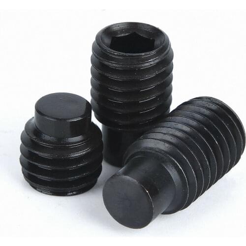 Black Hex Hexagon Socket Set Screw Allen Head With Dog Point Grub Convex End Screws Bolts Grade 12.9 M3 M4 M5 M6 M8 M10 M12