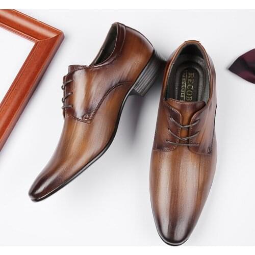 Business Formal Black Leather Shoes Mens Fashion Casual Dress Shoes Classic Italian Formal Oxford Shoes For Men Zapatos Hombre