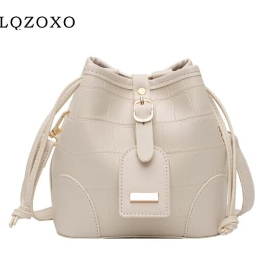 Bucket Design PU Leather Small Shoulder Crossbody Bags 2021 Women Brand Luxury Fashion Lady Simple Handbags and Purses