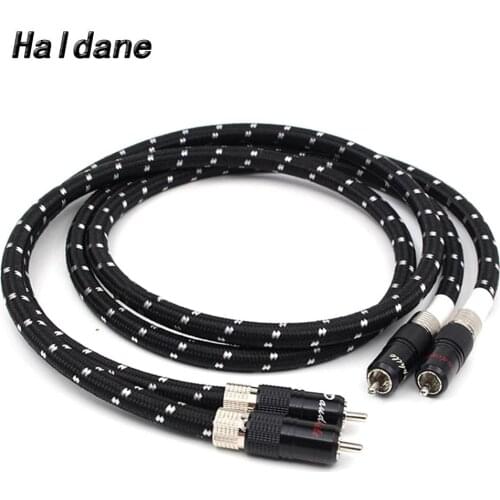 Haldane Pair HIFI gaofei RCA Cable Hi-end CD Amplifier Interconnect 2RCA to 2RCA Male Pure OCC Audio Cable