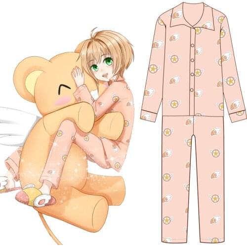 Card Captor Cardcaptor Sakura Clear Card Cosplay Sakura Kinomoto Sleepwear Pajamas School Uniform Sailor Suit Costume