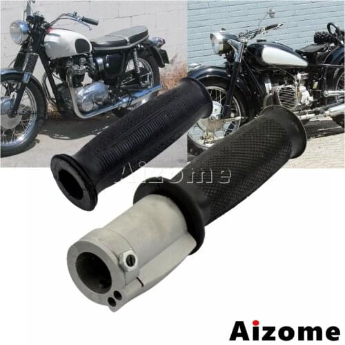 Left & Right Retro Throttle Grips Ural Sidecar Handlebar Grips For BMW R50 R1 R12 R71 M72 K750 Motorcycle Rubber Handle Grip