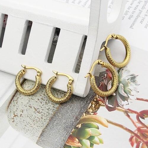 Hot Sale Wholesale Small Grain Gold Hoop Earrings For Women Bijoux Summer Round Ladys Earrings female Fashion Jewelry For Women