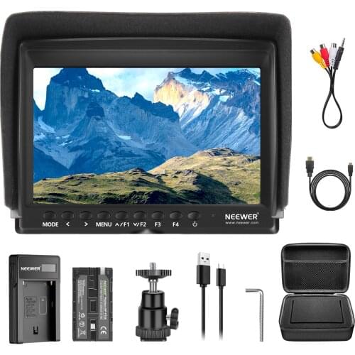 Neewer NW759 HD Camera Monitor Kit F550 Replacement Batterys for Sony Canon Nikon Camera Field Monitor USB Charger Magic Arm