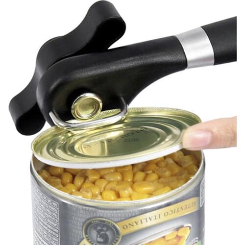 1Pc Stainless Steel Safety Can Opener Hand-actuated Professional Side Cut Easy Grip Manual Knife for Jar Kitchen Tools