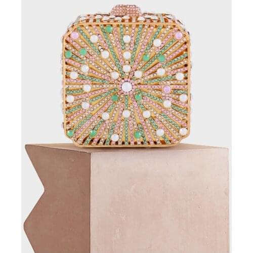 Latest Design Flower Party dress clutch Purse Women Wedding Bridal Handbag Woman Clutch Bags Banquet Purse Wedding Diamond Bags