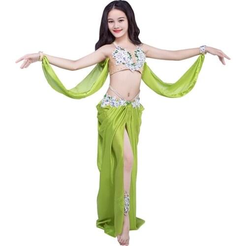 New Children Belly Dance Costumes kids dance Show Clothing Bra+long Skirt Girls Dancing Performance Set rt509