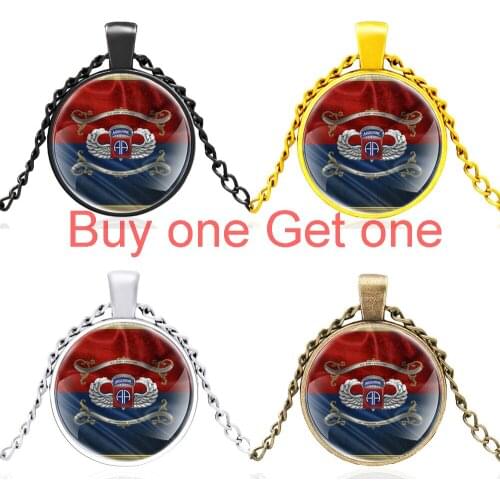 82nd Airborne All-american Americas Guard of Honor All the Way Glass Cabochon Pendant Necklace Men Women Jewelry Accessories