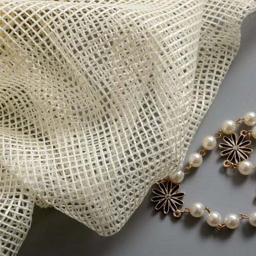 Lattice Sheer Curtains for Bedroom Beige White Hollow Window Screen Jinya Home Decor Elegant Tulle Panels for Hotel Farmhouse