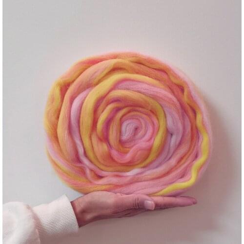 Roving Wool 50g Merino Mixed Hand Dyed Wool Top Wool Blended for Needle and Wet Felting Supplies DIY Wool Felting Kit (No.16)