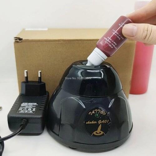 Tattoo Pigment Ink Electric Shaker Stirrer Nail Polish UV Gel Vortexer Mixer Nail Polish Gel Shaking Mixer Tattoo Supply Black