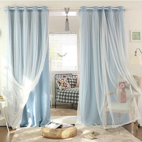 Korean Ins Small Fresh Double Finished High Precision Blackout Curtain Cloth Shading for Curtains for Living Dining Room Bedroom