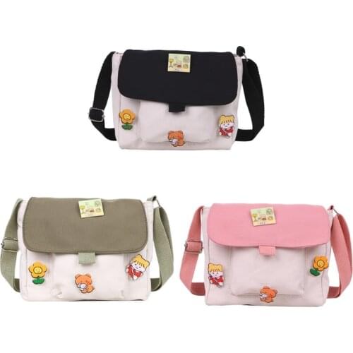 Shopping Bags Women Sweet Kawaii Printed Canvas Leisure Daily Shop Bag Crossbody Shoulder Satchel Purse New