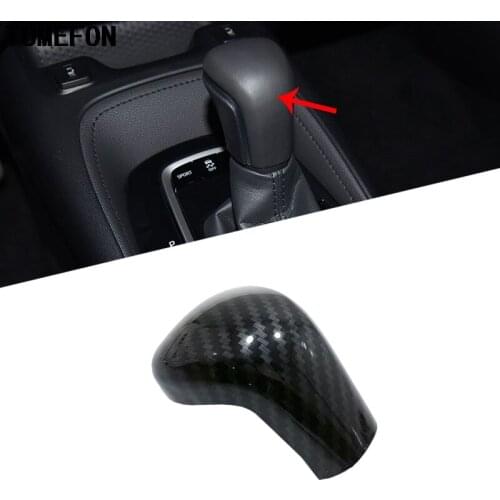 TOMEFON For Toyota Corolla Hatchback 2019 ABS Car Gear Shift Knob Sticker Panel Frame Head Cover Trim Styling Carbon Fiber