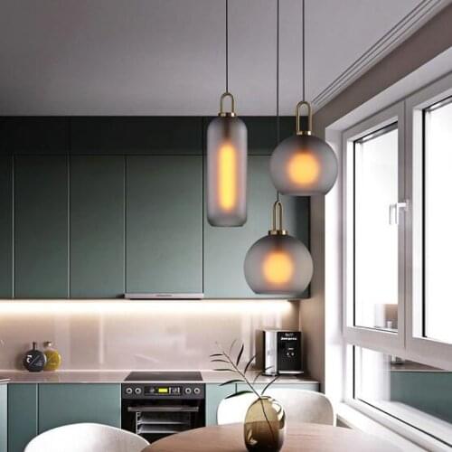 Vintage Postmodern Nordic Pendant Lights Creative Suspended Glass Jar Hanging Lamp Dining room Restaurant Bar Pendant Light