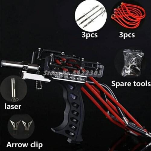 Outdoor Powerful Slingshot Catapult Precise Slingshot Crossbow Bow Laser Slingshot Shooting Fishing Darts Accessories
