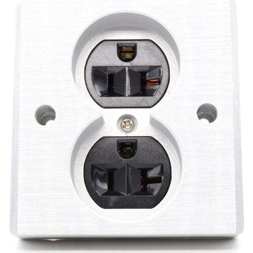 High Quality 2 pcs black Power US AC Power Receptacle Wall Outlet Copper Socket