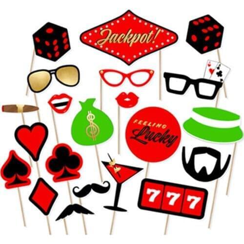 Yi Surgery Bachelor Party Poker Photobooth Props Hen Do Theme Party Decorations Dice Photo Booth Props PZ036