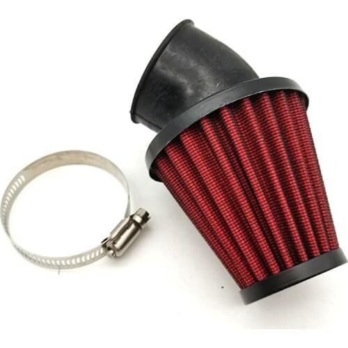 48mm Red Air Filter 45 Angled 150cc-250cc Motorcycle Scooter ATV Dirt Bike