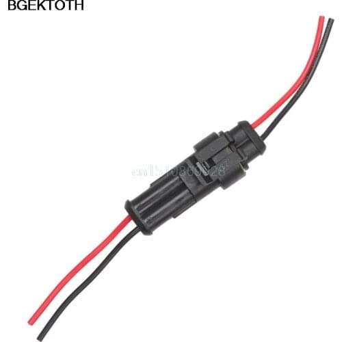 5 Kit 2 Pin Way Car Electrical Connector Plug with Wire AWG Marine Waterproof